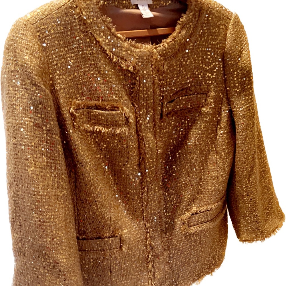 Chicos Sequin Button Blazer Size 0 - image 2